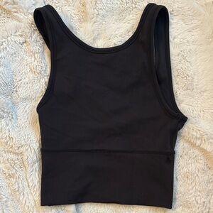 Lululemon Black Women's Tank Top, cropped length